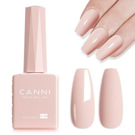 CANNI Pink Gel Nail Polish - Light Nude Oyster Pink, High Gloss Soak-Off UV/LED Gel for French Manicure, DIY Home & Salon Use, 0.32 fl oz