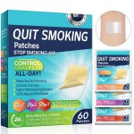 60mg Quit Smoking Patches, Step 1 2 3 Stop Smoking Aids Patches, Helping Quit Patch, 60 Count Quit Smoking Stickers That Work with 2 Weeks, Easy & Effective Anti-Stickers