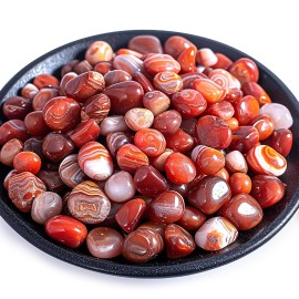 SigMntun Polished Carnelian Crystal Stone Set - 72 Pcs, 0.5 10 oz Handpicked Tumbled Gemstones Rocks Quartz, Pebbles for Reiki, Chakra, Healing, Home Decor, 0.5 - 10 oz Mahogany Obsidian