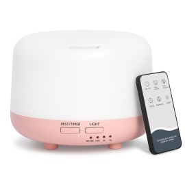 SPLITSKY 300ML Essential Oil Diffuser, Cool Mist Small Diffuser with Remote Control, 7 Color Changing LED Light, 4 Timer Settings,Waterless Safety Shut Off, for Bedroom, Room, Office(Pink)