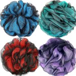 Fu Store Loofah Sponge Shower Loofahs 60g Bath Sponges Mesh Balls 4 Colors Body Scrubber Exfoliator Back Scrubber Bathroom Men Women Scrubbers Cleaning Bathing Accessories