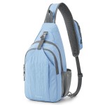 G4Free Sling Bag RFID Blocking Sling Backpack Crossbody Chest Bag Daypack for Hiking Travel (Light Blue)