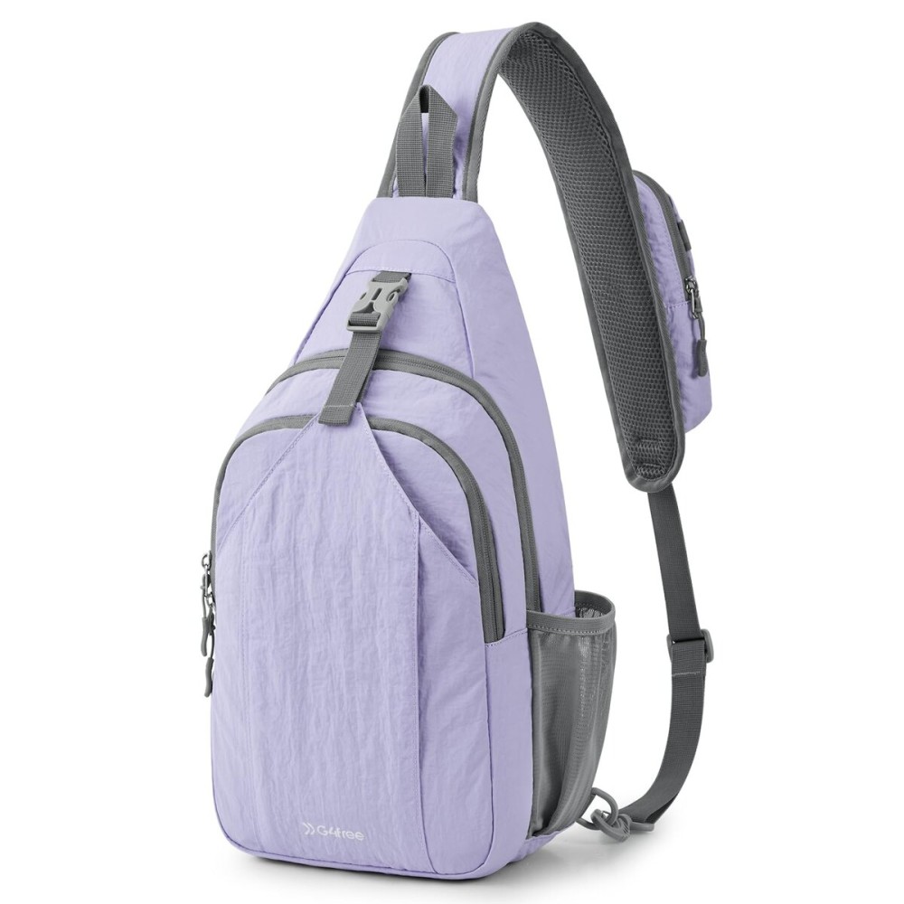 G4Free Sling Bag RFID Blocking Sling Backpack Crossbody Chest Bag Daypack for Hiking Travel (Taro Purple)