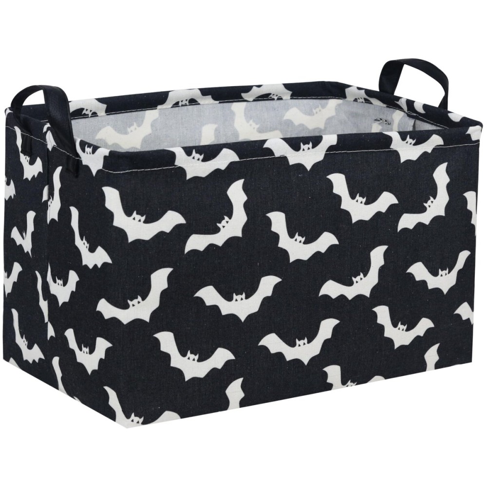 Essme Rectangular Kids Basket,Bat Storage Basket with Handles for Room Decor, Halloween Baskets,Cute Storage BinBat