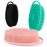 Soft Silicone Body Scrubber 3 PCS Silicone Body Shower, Silicone Loofah 2 in 4 Bath and Shampoo Brush, Body Scrubber Shower Cleaning Exfoliating Use for Sensitive Skin, Lather Well, Black,Pink,Green