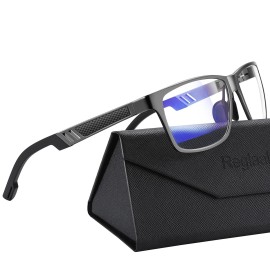 Reglaaly Blue-Light-Blocking-Glasses Men/Women Gaming Glasses Computer Screen Eyeglasses Metal Frame
