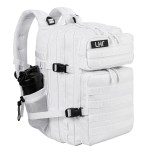 LHI Military Tactical Backpack for Men and Women 45L Army 3 Days Assault Pack Bag Large Rucksack with Molle System - White
