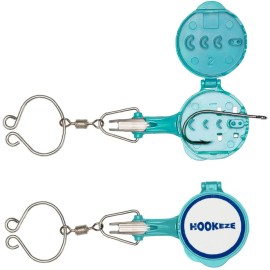 HOOK-EZE New All in One Nail Knot Tying Tool | Pack of 2 | Protect from Fish Hooks | Tie Fishing Knots Easily | Cool Gadgets | Ice & Fly Fishing Gifts & Accessories for Beginner Anglers - Turquoise