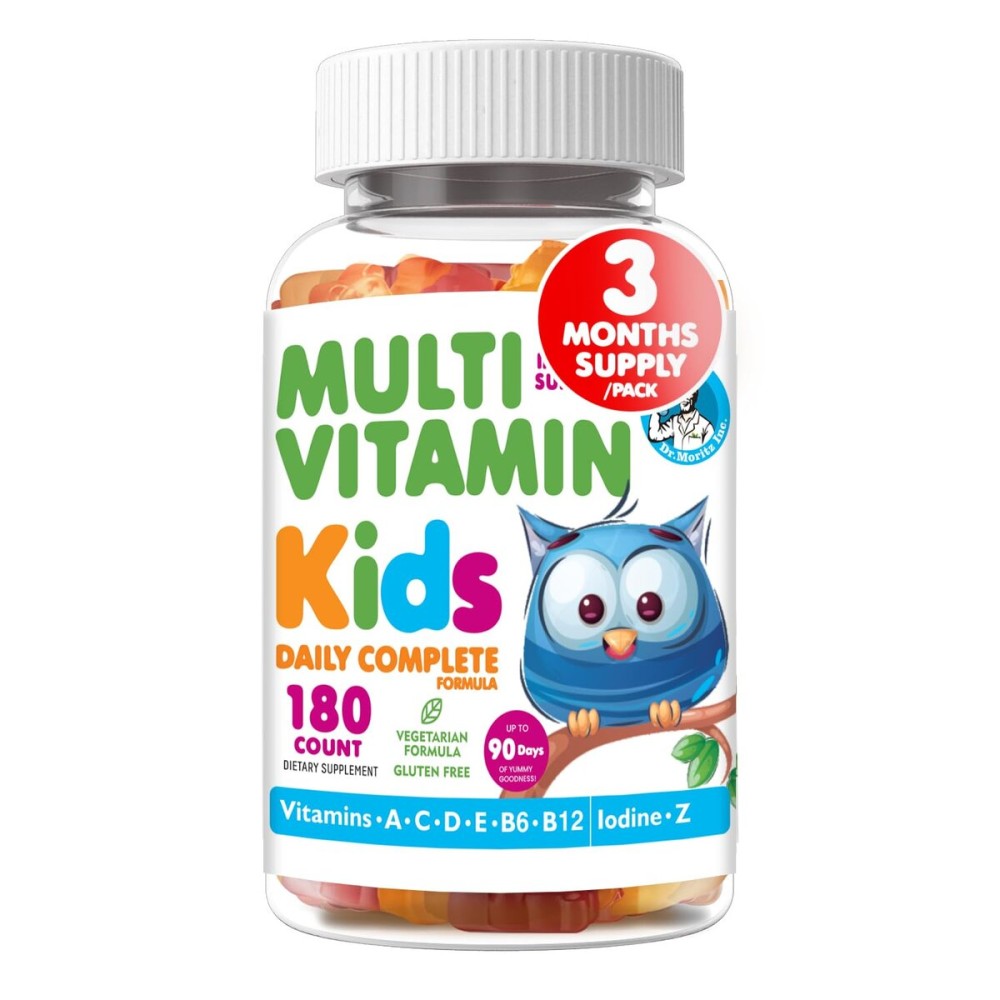 DR. MORITZ Kids Multivitamin Gummies - with Kids Vitamins A C D E B6 B12 Zinc & More- Complete Daily Support- Vegetarian & Non-GMO Multivitamins for Children (180 Count)