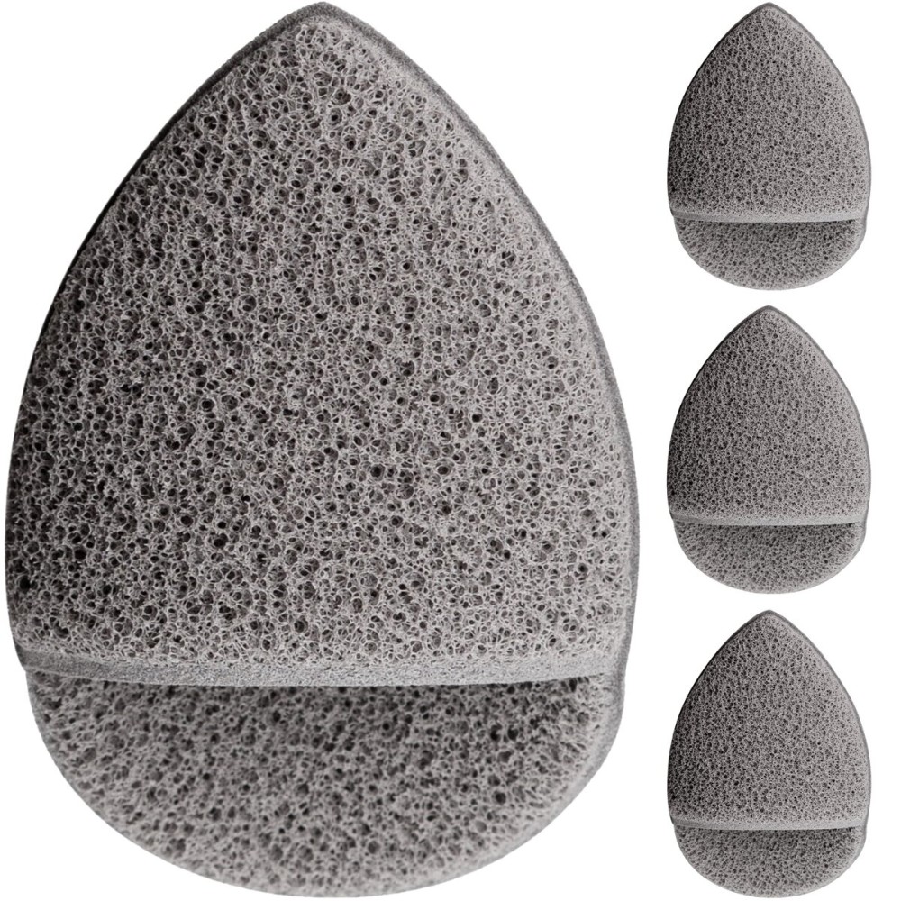 KOL Face Scrubber Pads, Premium Charcoal and Vitamin E Infused Exfoliating Facial Cleansing Sponges for Daily Face Wash and Makeup Removal, 3 Count