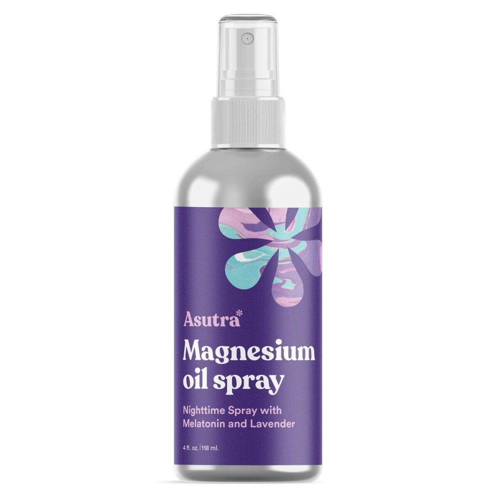 ASUTRA Topical Magnesium Chloride Oil Spray with Lavender and Melatonin, 4 fl oz