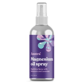 ASUTRA Topical Magnesium Chloride Oil Spray with Lavender and Melatonin, 4 fl oz