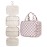 Narwey Hanging Toiletry Bag for Women Travel Makeup Bag Organizer Toiletries Bag for Travel Size Essentials Accessories Cosmetics (Dusty Pink Checkerboard (Medium))