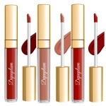 Depuplum 3Pc Matte Liquid Lipsticks for Women, Dark Red Lipstick Dusrty Nude Lisptick Red Lipstick, Cruelty Free Long Lasting Lip Makeup, DM18+DM05+DM10