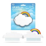 Genuine Fred HEAD IN THE CLOUDS Folding Brush and Comb, Fun Cloud and Rainbow Design, Hair Care Tool and Detangling Comb, Great for Travel and Diaper Bags, Fun Gift and Stocking Stuffer