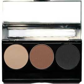 Pure Ziva Matte Black, Medium Brown and Off White Vegan Eyeshadow Trio Palette; Talc, Paraben & Cruelty Free