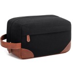 Vorspack Large Travel Toiletry Bag - Hanging Toiletry Bag for Men Water Resistant Canvas Shaving Bag with Large Capacity for Home Travel - Black