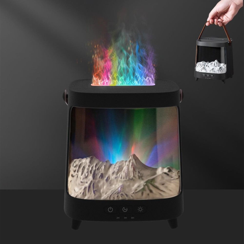 Essential Oil Diffuser, Upgraded Portable Aurora Flame Aromatherapy Scent Aroma Diffusers, 200ml Ultrasonic Cool Mist Humidifiers, Timer & Auto-Off for Home, Room