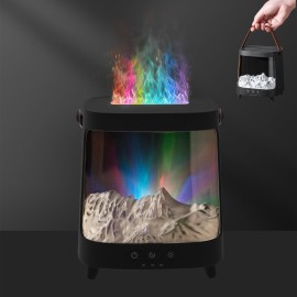 Essential Oil Diffuser, Upgraded Portable Aurora Flame Aromatherapy Scent Aroma Diffusers, 200ml Ultrasonic Cool Mist Humidifiers, Timer & Auto-Off for Home, Room