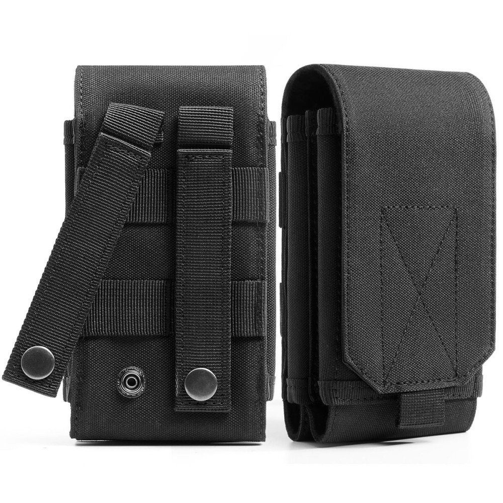 Urvoix Dual Cell Phone Holster, Belt Phone Pouch, Molle Phone Holder Belt Case for iPhone 17 Pro Max/iPhone 16 15 14 13 Pro Max/iPhone 16 15 14 Plus, Tactical Accessories Bag for Outdoor Hiking