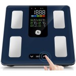 GE Smart Scale for Body Weight, BMI, Body Fat, Muscle Mass, Digital Bathroom Scales 500lbs for Bluetooth Weight Monitor 11.8 Large Platform Weighing Machine Health Analyzer Dark Blue-Button Function