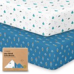 KeaBabies 2-Pack Baby Crib Sheets for Boys, Girls - 52x28 Viscose Derived from Bamboo Toddler Bed Sheets Neutral, Fitted Crib Mattress Cover for Standard Baby Bedding, Soft & Cozy (Space Quest)