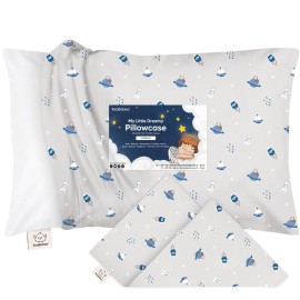 KeaBabies Toddler Pillowcase 13x18 - Organic Cotton Toddler Pillowcase for Kids, Boys, Girls, Soft & Durable Cotton Cover for Miniature Sleepy Pillows, Cute Colors, Pillow Sold Separately (Cosmo)