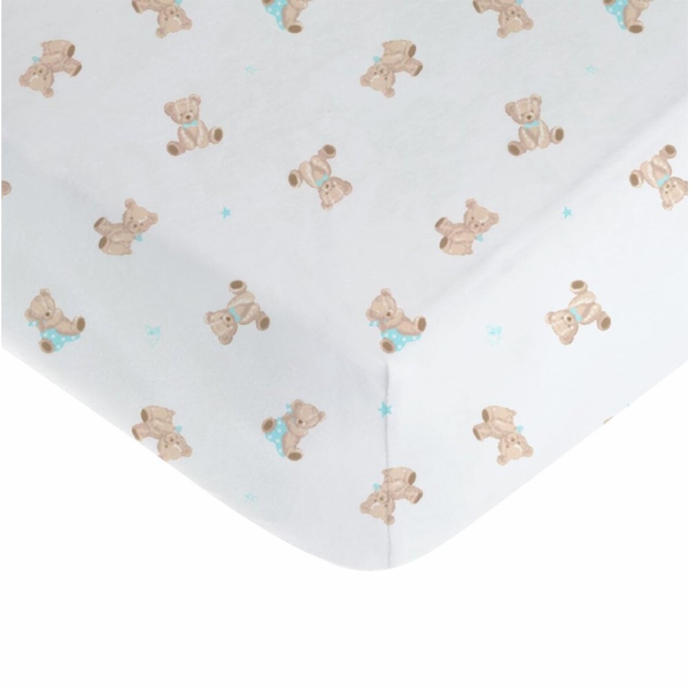 American Baby Company 100% Natural Cotton Fitted Crib Sheet 52 x 28 - Soft, Breathable, Hypoallergenic & Gentle Toddler Bed Sheet, Bear, Neutral for Boys & Girls