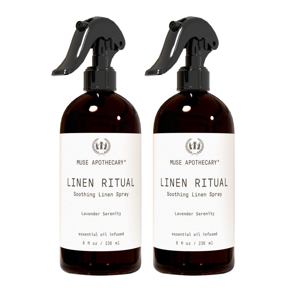 Muse Apothecary Linen Ritual - Aromatic, Soothing, and Relaxing Linen Spray for Bedding, Laundry and Fabric Spray Freshener - Infused with Aromatherapy Essential Oils - Lavender Serenity