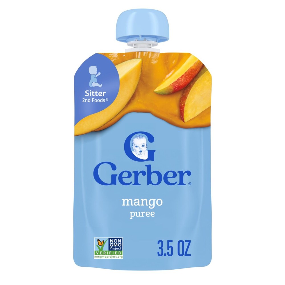 Gerber Baby Food Pouches, 2nd Foods for Babies, Mango, 3.5oz each (Pack of 12)