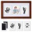 PewinGo Hand and Footprint Kit,Inkless Handprint Kit with 2 Safe Clean-Touch Ink Pads and a Wooden Picture Frame, Gifts for New Parents, Shower-Walnut