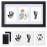 PewinGo Hand and Footprint Kit,Inkless Handprint Kit with 2 Safe Clean-Touch Ink Pads and a Wooden Baby Picture Frame Gifts for New Parents, Shower Gift-Black