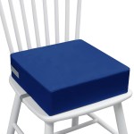 Eiury Toddler Booster Seat Dining Table Kitchen Chair, Waterproof Anti-Scratch PU Cushion, Non-Slip Bottom, Adjustable Buckle Straps, Easy Clean Portable Seat Cushion (Dark Blue)