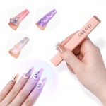 SAVILAND Handheld U V Light for Nails: 2025 Pink 3W Portable Mini UV Light for Gel Nail Sticker LED Gel Nail Lamp Gel Polish Rechargeable Flashlight Type-c Gel Nail Dryer Home DIY Nail Art Use