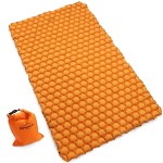 POWERLIX Double Inflatable Sleeping Pad - Camping Mattress for Backpacking, Hiking Traveling, Compact Camping Sleeping Mat for 2 Person, Portable Ultralight Camping Pad Air Mattress Orange