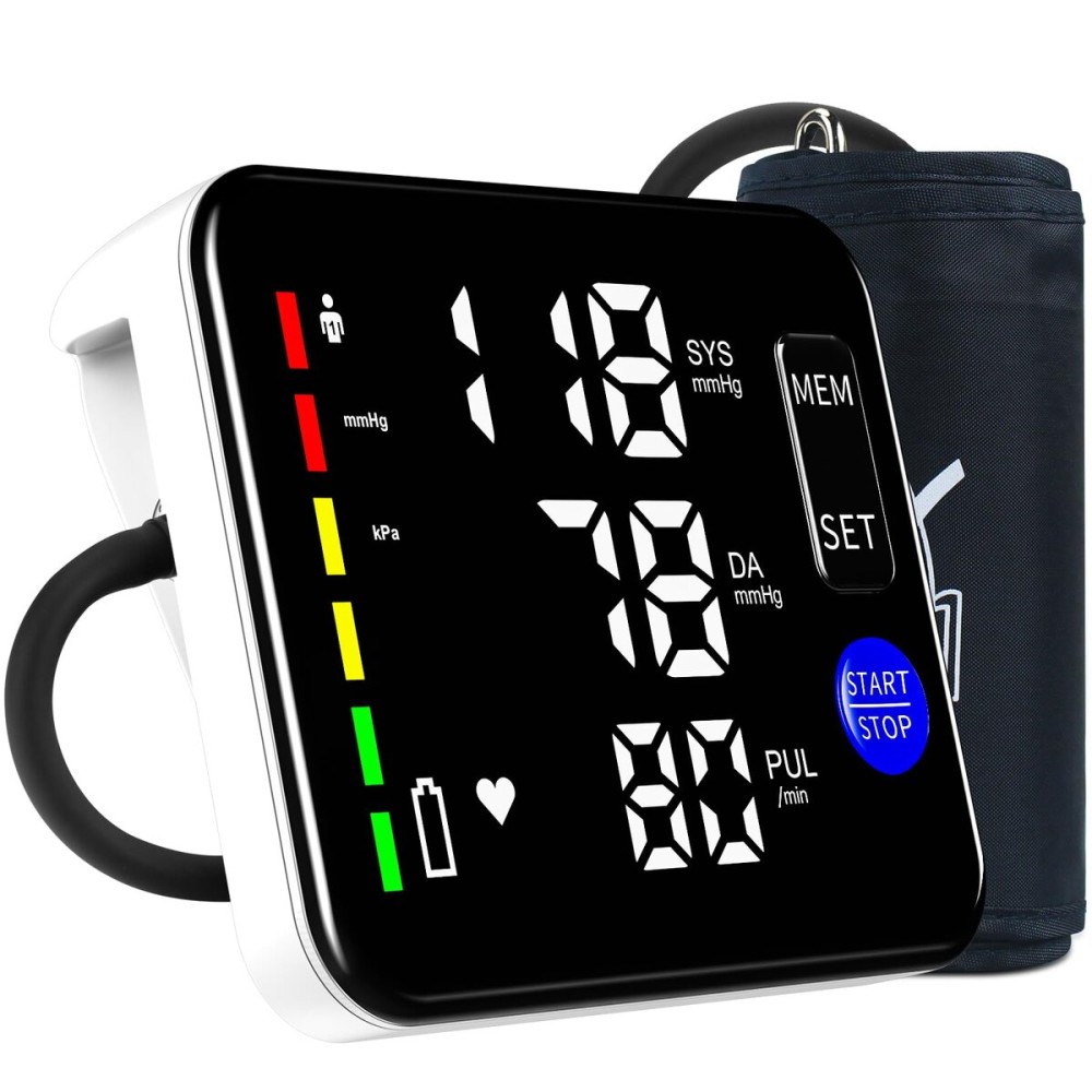 GUAEVER Blood Pressure Monitor Rechargeable Upper Arm Blood Pressure Monitors for Home Use Large Screen Bp Machine with 8.7-16.5 Bp Cuff, 2x120 Memory, Voice Broadcast Bp Monitor (Black)