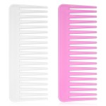 Patelai Wide Tooth Comb Large Hair Detangling Comb for Curly, Wet Dry Hair, No Handle Detangler Accessories(White, Rose Red)
