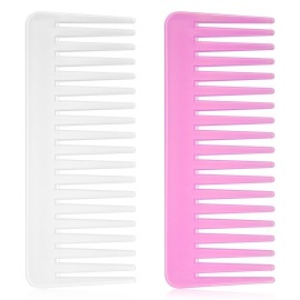 Patelai Wide Tooth Comb Large Hair Detangling Comb for Curly, Wet Dry Hair, No Handle Detangler Accessories(White, Rose Red)
