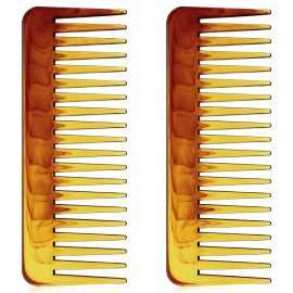 Patelai Wide Tooth Comb Large Hair Detangling Comb for Curly, Wet Dry Hair, No Handle Detangler Accessories(Amber)