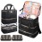 Veirdro Nail Polish Organizer Hold 90 Bottles (15ml/0.5fl.Oz)& Nail Lamp, Three Layer Nail Supplies Organizer Case with Holder& Shoulder Strap, PU Leather Nail Kit Organizers and Storage Bag (Black)