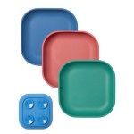 BABELIO Suction Plates for Baby and Toddler, 100% Food Grade Silicone, BPA Free, Dishwasher & Microwave Safe, with 4 Suction Cups, Stackable, 3 Pack