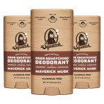 Dr. Squatch Natural Deodorant for Men - Odor-Squatching Aluminum Free - Maverick Musk (2.65 oz, 3-Pack)