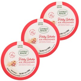 Citrus Magic Holiday Odor Absorbing Solid Air Freshener, Holiday Bakeshop, 7-Ounce, Pack of 3