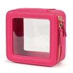 Aveniee Mini Clear Makeup Bag, Small Cosmetic Bags Travel Toiletry Pouch Organizer, TSA Approved Make up Case with Zipper, Car Bag for Essentials,Hotpink