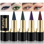 Kaely 4Pcs Dark Blue Green Purple Red Gel Eyeliner Pencil,Cream Waterproof Smudge Proof Eye Liner,Halloween Makeup,Eye Black Face Paint Lipstick Crayon,Color Colorful Eyeliner Eyeshadow Stick