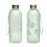 bzyoo 32oz 1 Liter Clear Water Bottle with Time Marker, Leaf Design, Durable Plastic, BPA-Free, Reusable with Measurement Markings for Fitness and Outdoor Activities (Color: Green)