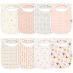 KeaBabies 8-Pack Baby Bibs for Boys, Girls - Pullover Bibs for Drooling Teething Baby Girl & Boy Toddler, Newborn, Soft & Absorbent, Cute Colors, Large Torso Coverage Keep Infant Clean & Dry (Prism)