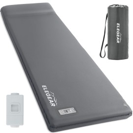 Elegear Self Inflating Sleeping Pad, Built-in Electric Pump 3.15 Ultra-Thick Memory Foam Camping Mattress with Pillow Foam Sleeping Pad for Camping R-Value 9.5 Foam Camping Pad for Car/Traveling