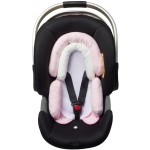 Pro Goleem Breathable 3-in-1 Baby Car Seat Head Support, Soft Infant Car Seat Insert, Carseat Cushion for Newborn, Perfect for Car Seat, Strollers, Swings, Carrier, Bouncer, Pink and White