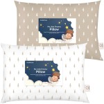 KeaBabies 2-Pack Toddler Pillow 13x18 - Soft Organic Cotton Kids Travel Bed Pillows for Sleeping, School, Nap, Machine Washable, Toddlers 2 to 5, Pillowcase Sold Separately (Pine Tree)